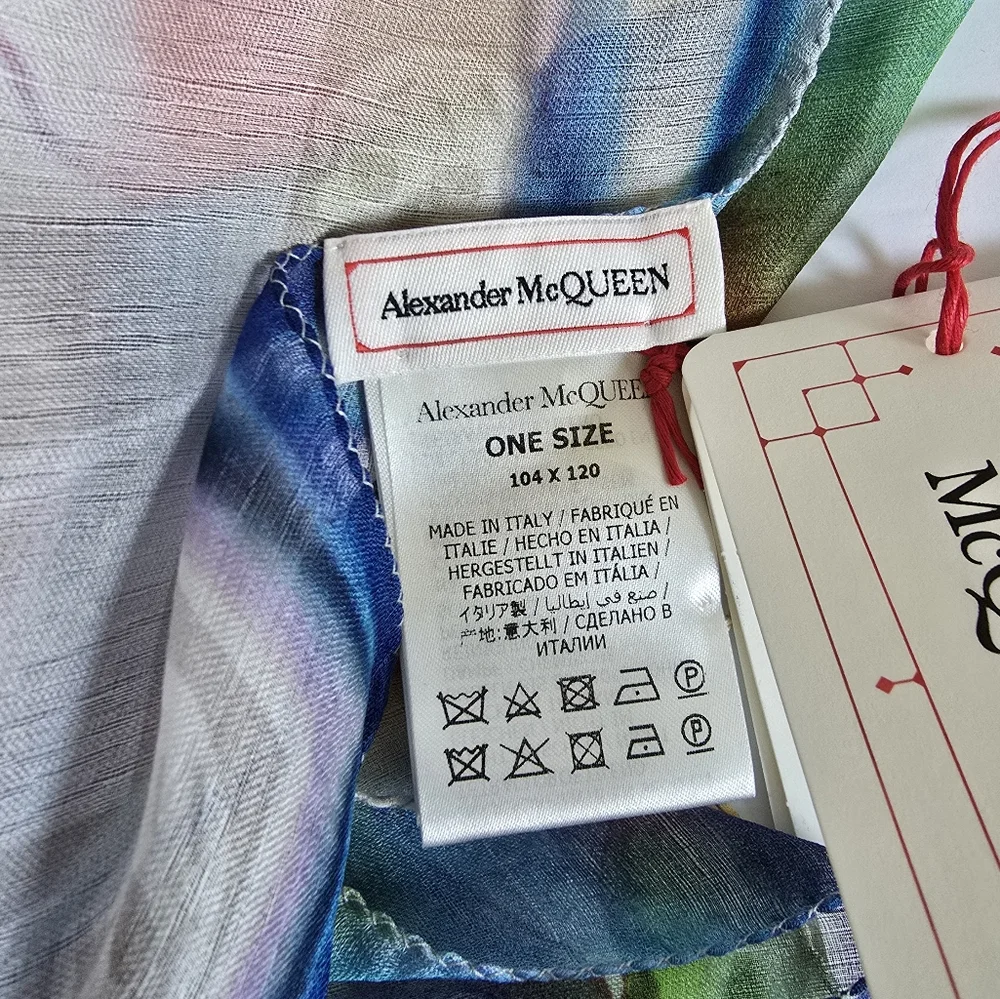 Alexander McQueen Skull Silk Scarf Multicolor - Picture 6 of 7